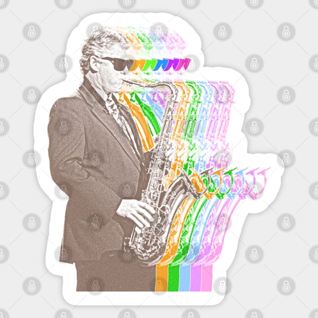 Too Cool For Music Class - Saxophone Bill Clinton Sticker by darklordpug